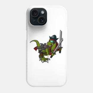 Ninja space pirate dinosaur with two Katanas Phone Case