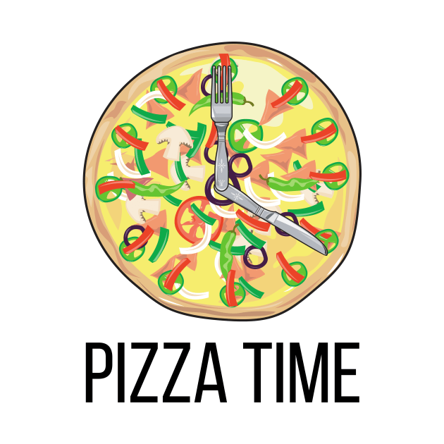 Pizza Time funny pizza clock design for pizza lovers by Butterfly Lane