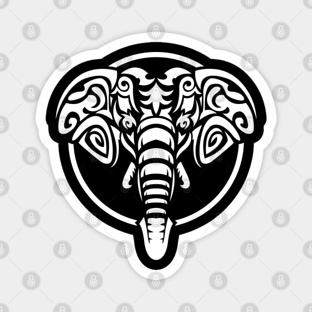 Elephant Tribal Illustration Magnet by Shirtbubble