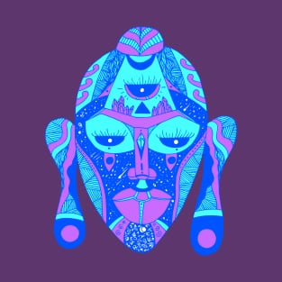 Blue African Mask 7 T-Shirt