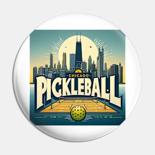 Pickleball Chicago Skyline #1 T-Shirt Pin