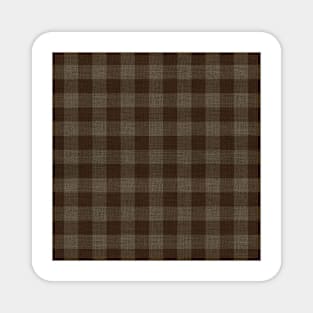 Brown and Beige Checkerboard Plaid Christmas Burlap Cloth Magnet