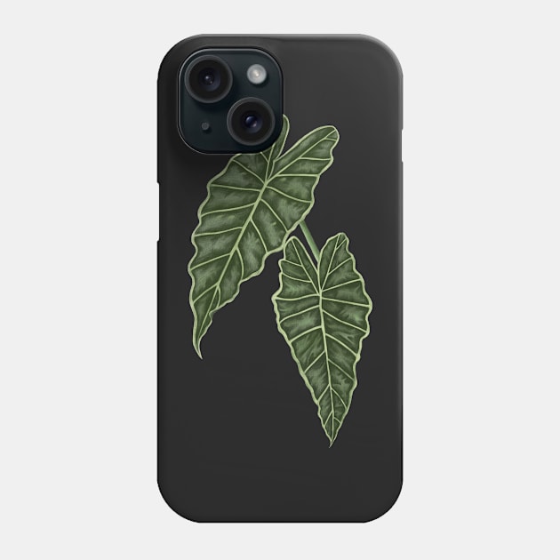 Alocasia Polly Green Leaves Phone Case by gronly