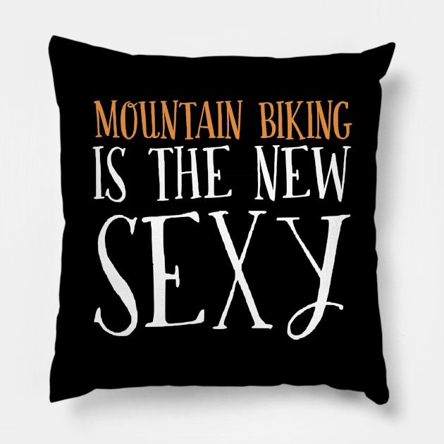 Gifts For Mountain Biking Lovers Pillow by divawaddle