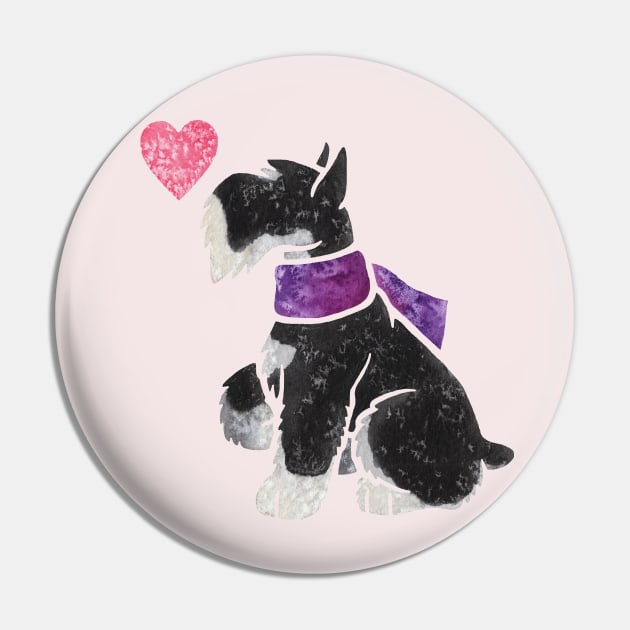 Miniature Schnauzer (black and silver) Pin by animalartbyjess