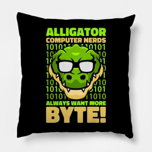Funny Alligator Lover and Computer Nerd Kids Crocodile Pillow