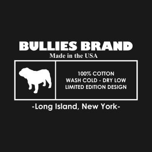 Bullies Brand Tag Design Wht T-Shirt