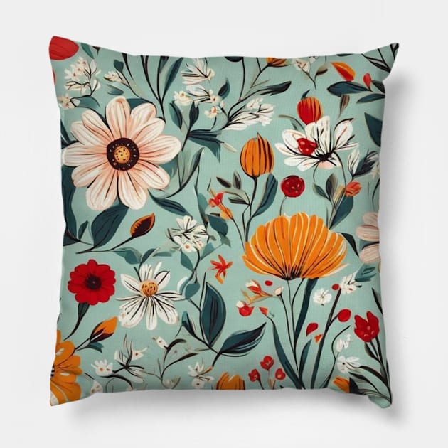 Cute flowers pattern gift ideas Pillow by WeLoveAnimals