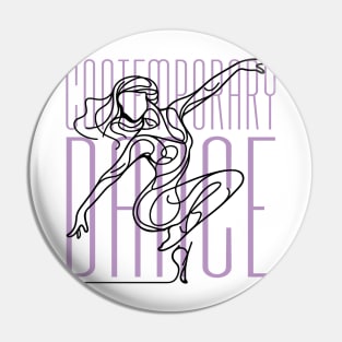 Black One line art Contemporary Female dancer Pin