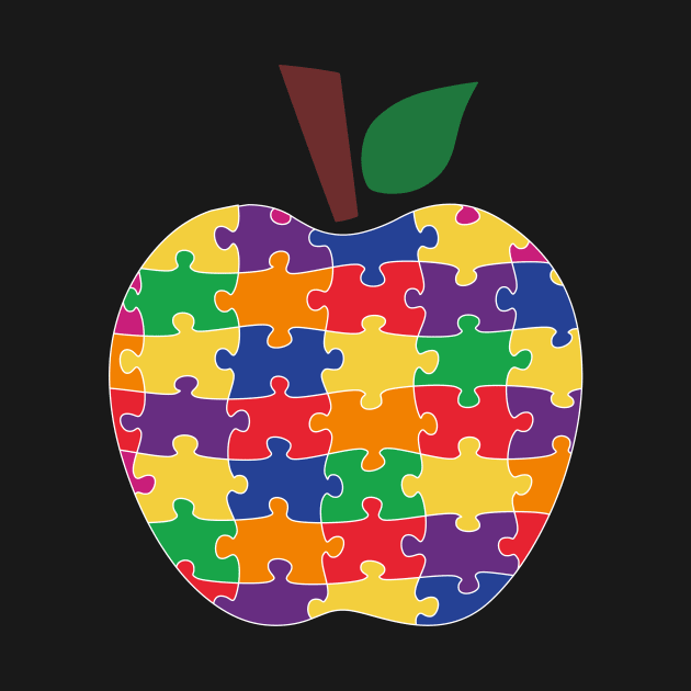 Puzzle Apple Autism Awareness Gift for Birthday, Mother's Day, Thanksgiving, Christmas by skstring