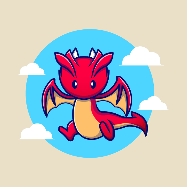 Cute Dragon Flying Cartoon by Catalyst Labs