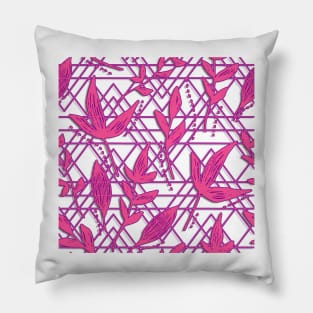 CUTE COOL PINK GEOMETRIC SHAPE LEAF SEAMLESS PATTERN Pillow