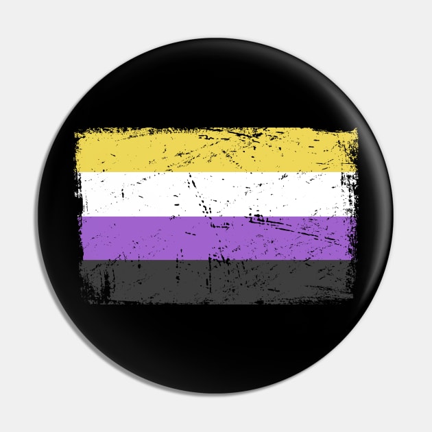 Non-Binary Pride Flag | Gender Identity Genderqueer Pin by MeatMan