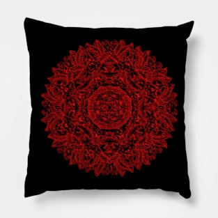 Red Dark Flower Pillow