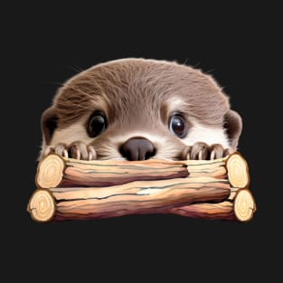 Curious Otter with a Playful Gaze T-Shirt