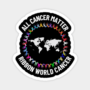 All Cancer Matters Survivors Awareness Fight Ribbon World Support Magnet