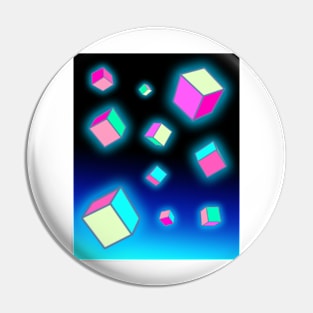 Futuristic glowing cubes Pin