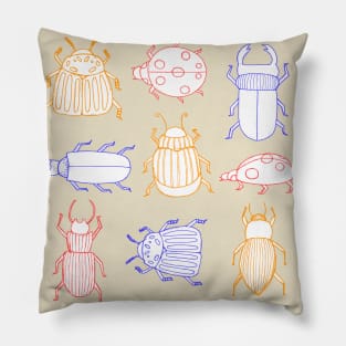 primary colour bugs and beetles Pillow