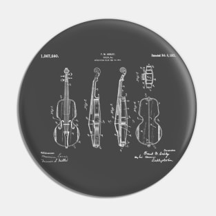 Horizontal Violin Patent White Pin