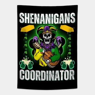 Shenanigans Coordinator - Joker Playing Guitar | Glowing Clover Leaf Tapestry