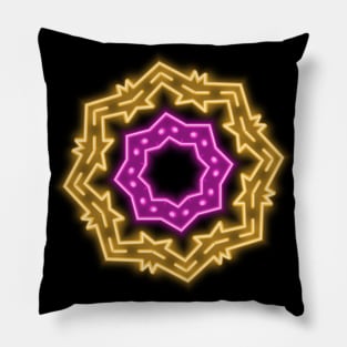 Yellow and Purple Neon Colors Pillow