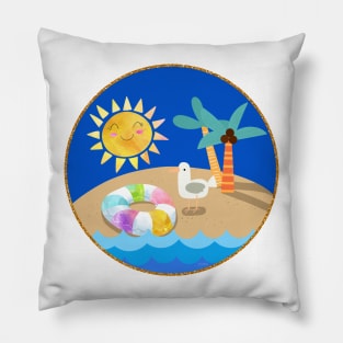 Tropical Island | Gull and Sunshine Pillow