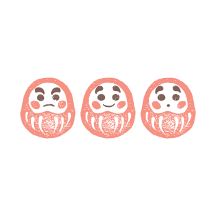 Japanese Daruma Good Luck Trio T-Shirt