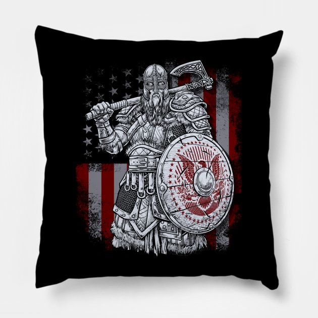 Norse American Viking Pagan Warrior Pillow by Blue Pagan