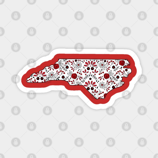 Red North Carolina State Outline Magnet by My Depiction Addiction 