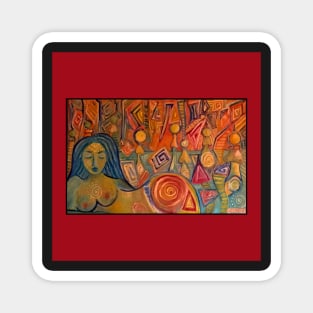 Meditation in Red and Orange Magnet