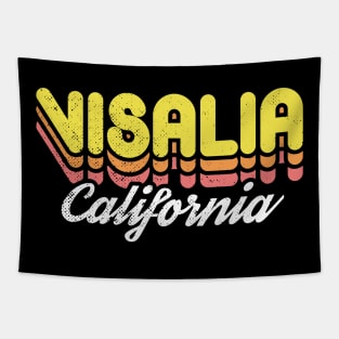 Retro Visalia California Tapestry