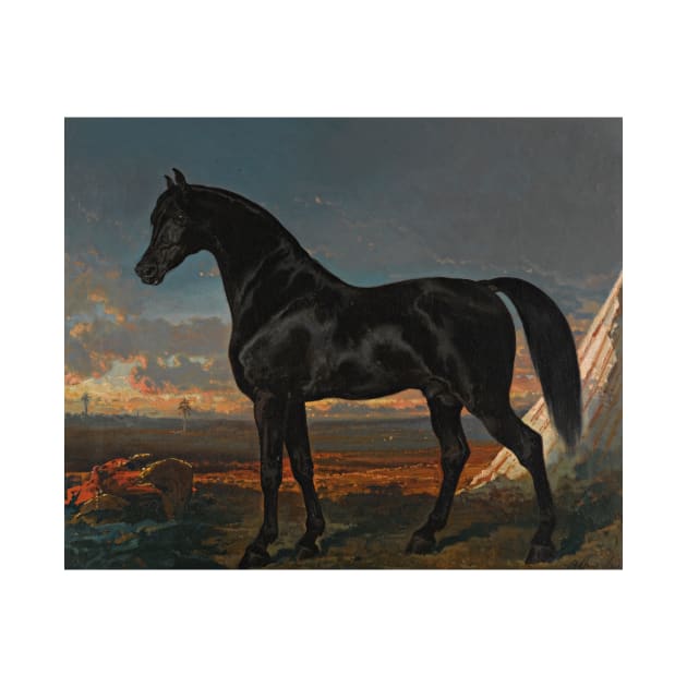 Cheval Noir Au Palmier by Alfred de Dreux by Classic Art Stall