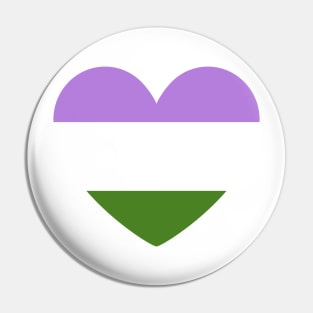 LGBT | Genderqueer Pride Flag Heart Pin