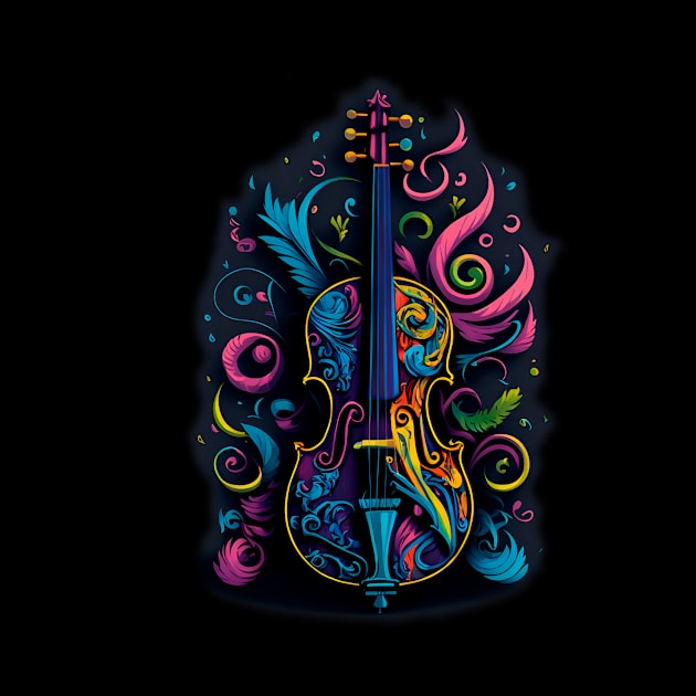 Colorful Cello Illustration Design by Printeefun