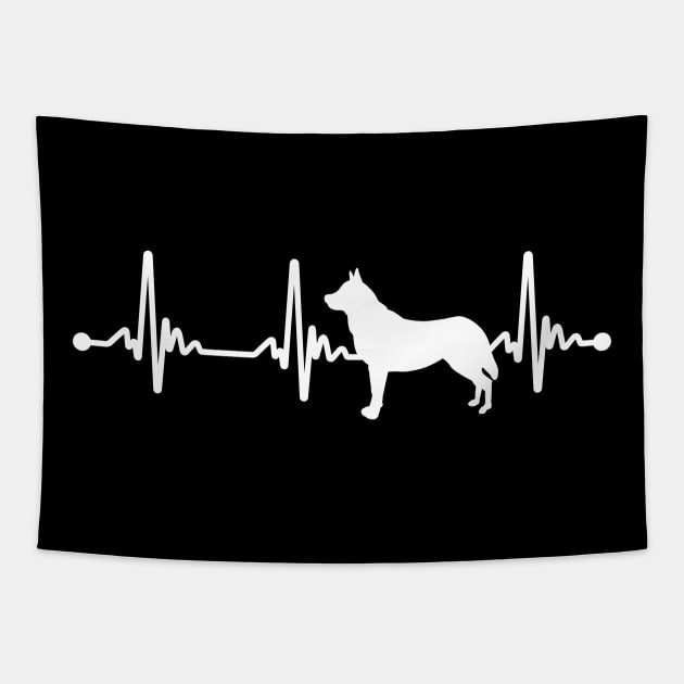 Husky Puppy Heartbeat Tapestry by KawaiiAttack