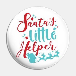 Santa's Little Helper, Sleigh, Reindeer, Stars Pin