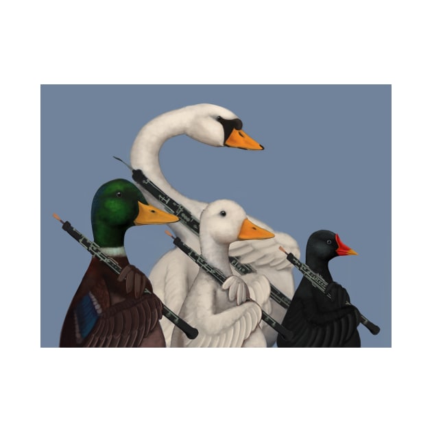 Musical Duck, Goose, Moorhen & Swan by JHeavenor