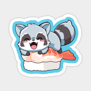 Racoon shrimp Sushi Magnet