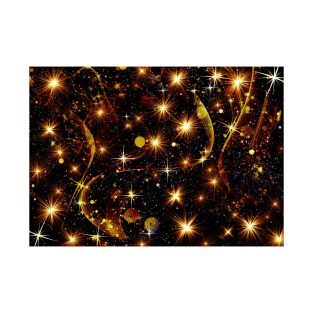 Sparkly seasonal lights with golden stars T-Shirt