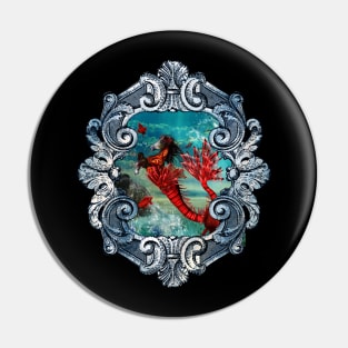 Wonderful seahorse with skulls in the deep ocean Pin