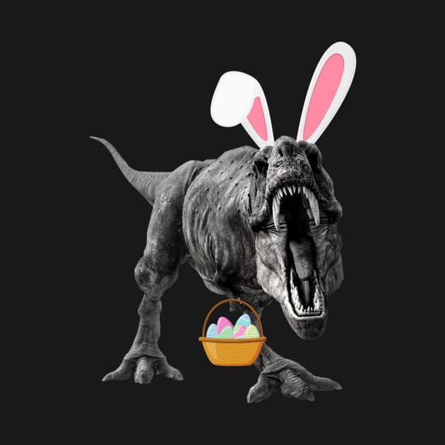 Easter T-Rex Bunny Ears Easter Basket by Kristalclick 