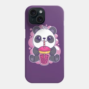 Baby Panda Drinking Bubble Tea Cute Kawaii Bear Phone Case