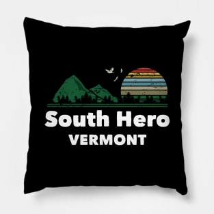 Mountain Sunset Flying Birds Outdoor South Hero Vermont Pillow