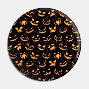 Halloween Pumpkins Creepy faces Art Pin