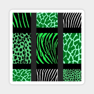 Green Mixed Animal Print Magnet