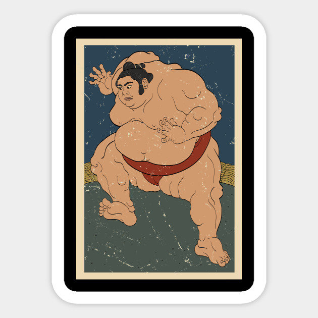 Japanese Sumo Wrestler Vintage Sumo Wrestler Vintage Sticker