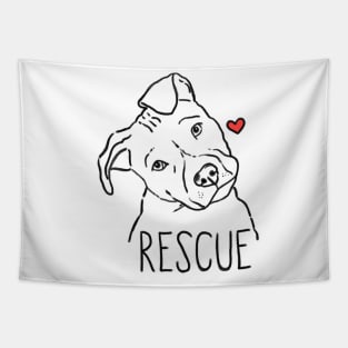 Pitbull Rescue, Pittie Head Tilt, Pittie Rescue, Pitbull Puppy Tapestry