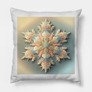 A Fractal Design in A Snowflake Motif Pillow