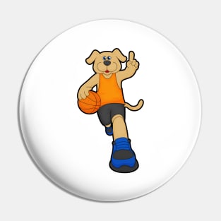 Dog as Basketball player with Basketball Pin