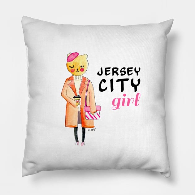 Jersey City Girl Pillow by Lady Lucas